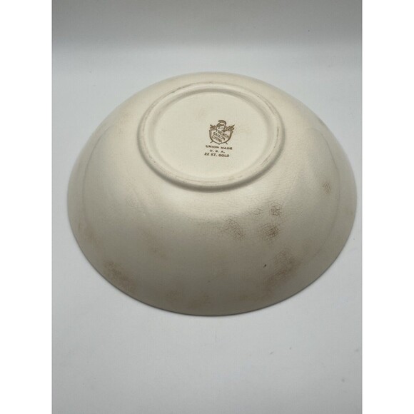 The French Saxon China 22k Gold Floral Trim 8.5 Inch Bowl Made In USA Used - Picture 5 of 6